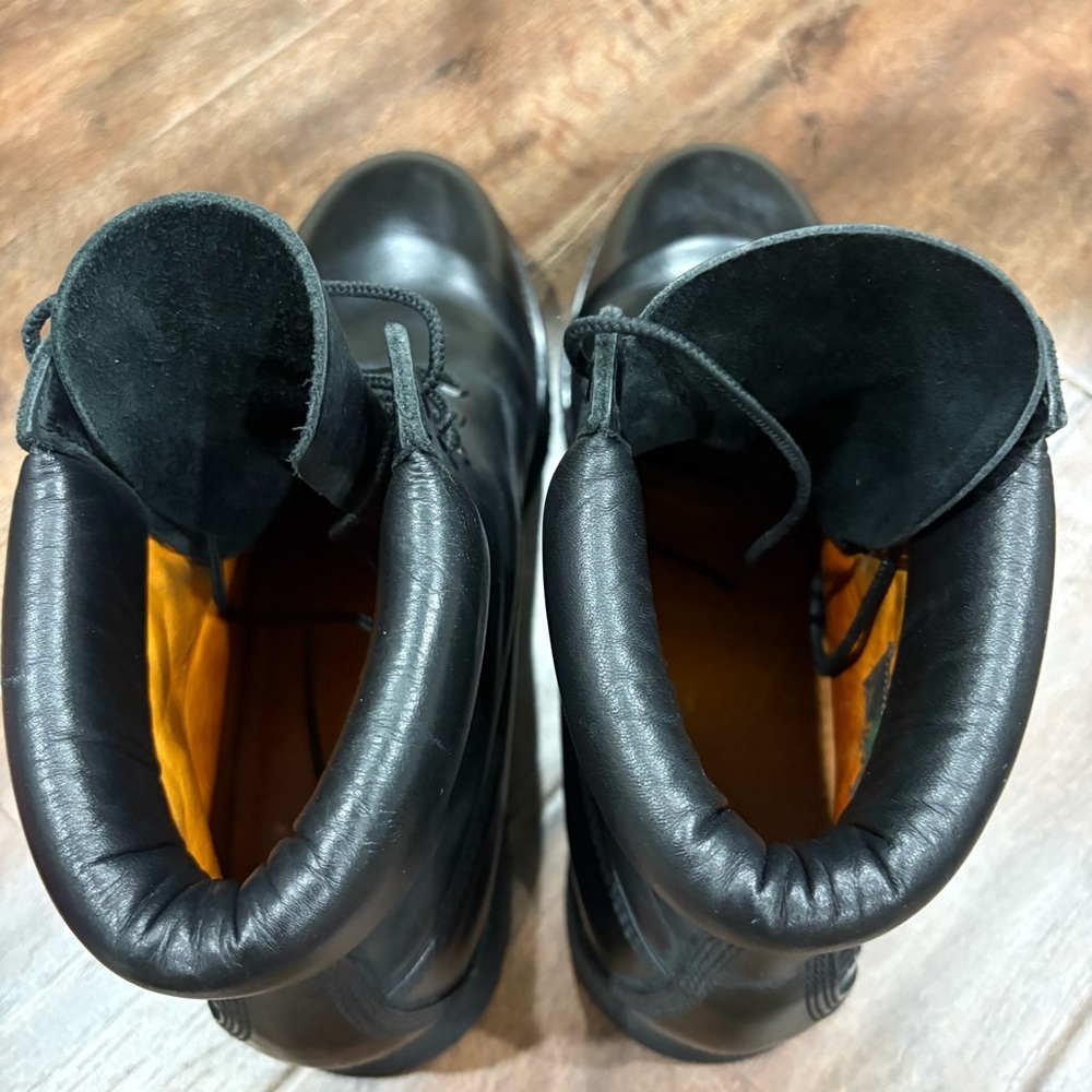 Timberland Black Leather 6-Inch Premium Boots Men’s 12W Wide - Picture 7 of 15